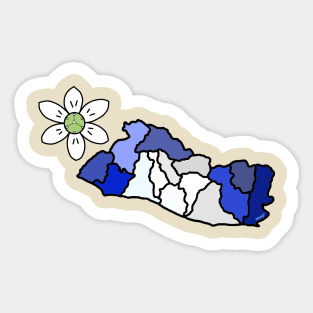 El Salvador con Flor de Izote Sticker